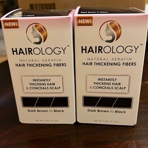 Hairology hair thickening fibers Dark brown to black. 2 boxes.